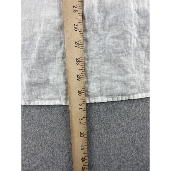 Christian Siriano New York Button Down Shirt Mens L Linen White Tunic Beach - Picture 4 of 10